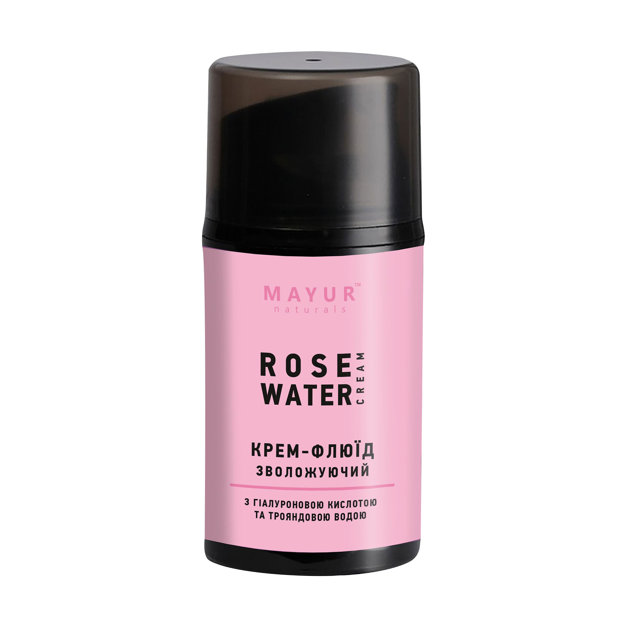 Крем-флюїд для обличчя Mayur Rose Water Cream Зволожувальний, з трояндовою водою та гіалуроновою кислотою, 50 мл